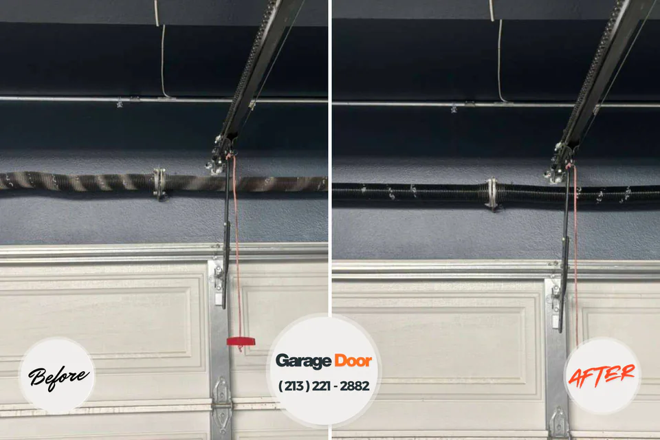 Before and after: garage door repair Worthington, IN